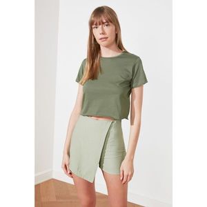 Trendyol Green Crop Knitted T-Shirt vyobraziť