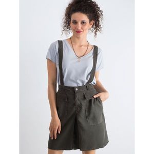 Khaki skirt with suspenders vyobraziť