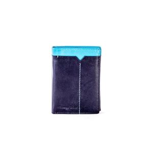 Men´s black and blue leather wallet vyobraziť