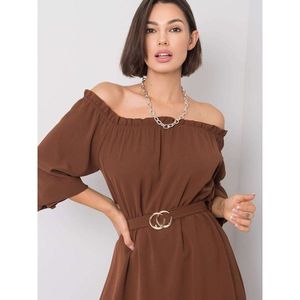 Brown Spanish dress with a belt vyobraziť