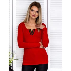 Red women´s blouse with a decorative ribbon vyobraziť