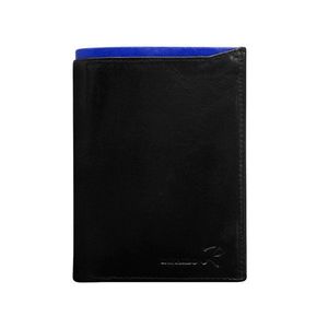 Black men´s wallet without a clasp in leather with a cobalt finish vyobraziť