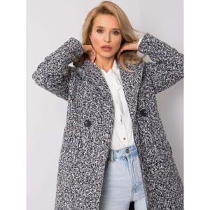 Women´s gray and black bouclé coat vyobraziť