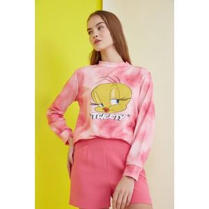 Trendyol Pink Tweety Licensed Printed Batik Knitted Sweatshirt vyobraziť