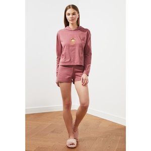 Trendyol Rose Dry Embroidered Knitted Pyjama Set vyobraziť