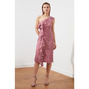 Trendyol Rose Dry Neck Detailed Dress vyobraziť