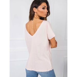 T-shirt with a neckline in the back light pink vyobraziť