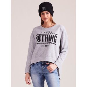 Asymmetrical oversize sweatshirt with a print gray vyobraziť