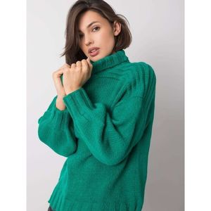 RUE PARIS Women´s green turtleneck sweater vyobraziť
