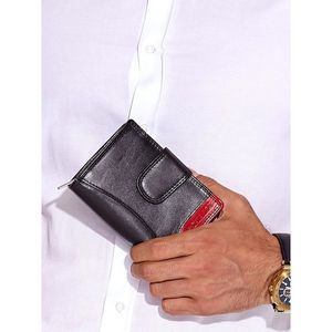 Black wallet with contrasting insert and stitching vyobraziť