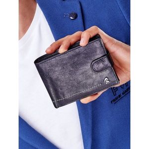 Men´s black leather wallet with a flap vyobraziť