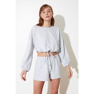 Trendyol Grey Fastened Knitted Pyjama Set vyobraziť