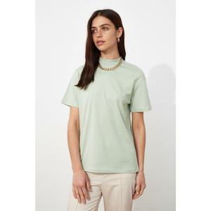 Trendyol Mint Basic Upright Collar Knitted T-Shirt vyobraziť