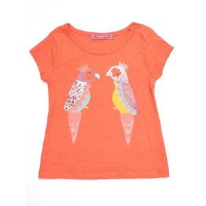 A baby coral t-shirt with colorful parrots vyobraziť