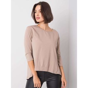 Dark beige blouse with 3/4 sleeves vyobraziť