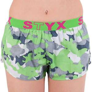 Women's shorts Styx art sports rubber green camouflage (T559) vyobraziť