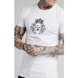 SIK SILK Pánske tričko SikSilk S/S Prestige Embroidery white Veľkosť: M vyobraziť