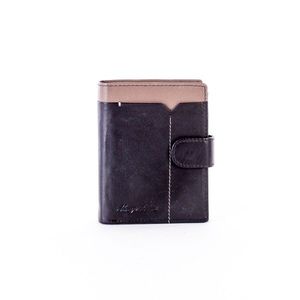 Black and beige leather wallet with a latch vyobraziť