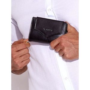 Black wallet with a decorative flap vyobraziť