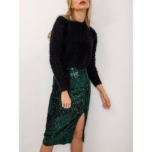 Dark green BSL skirt with sequins vyobraziť