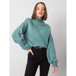 Ladies dark mint turtleneck sweater vyobraziť