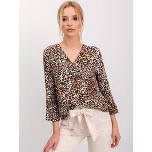 Black and beige blouse with spots from RUE PARIS vyobraziť