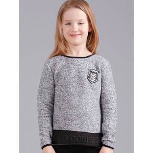 Girlish gray sweater with an inscription and a coat of arms vyobraziť