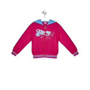 Dark pink sweatshirt for a girl with a colorful print vyobraziť