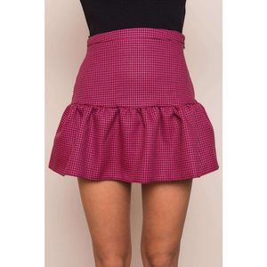 BSL Dark pink mini skirt with a frill vyobraziť