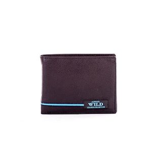 Black leather wallet with blue inserts vyobraziť