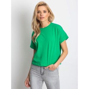 Women´s basic cotton t-shirt in dark green color vyobraziť