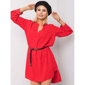 Women´s red dress with a belt vyobraziť