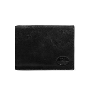 Men´s horizontal open leather black wallet vyobraziť