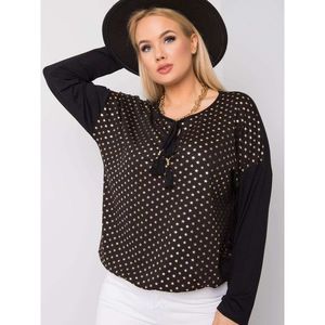Plus size black blouse with stars vyobraziť