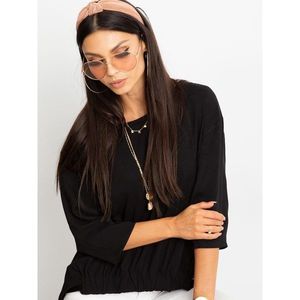 Black asymmetrical RUE PARIS blouse vyobraziť