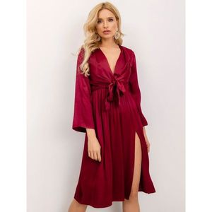 Pleated dress BSL burgundy vyobraziť