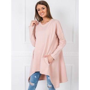 Dusty pink sweatshirt tunic with pockets vyobraziť