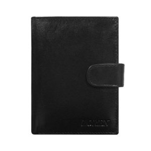 Men´s black leather wallet with clasp vyobraziť