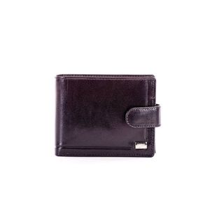 Black leather wallet with symmetrical embossing vyobraziť