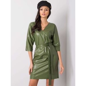 Green eco-leather dress vyobraziť