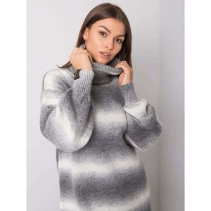 RUE PARIS Gray ombre turtleneck sweater vyobraziť