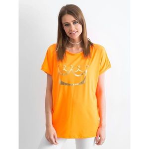 Loose women´s t-shirt fluo orange vyobraziť