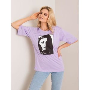 RUE PARIS Purple t-shirt with a print vyobraziť