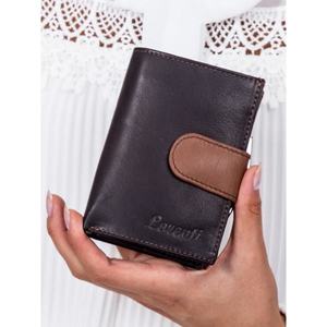 Women´s black wallet with a brown flap vyobraziť