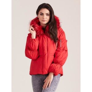 Red insulated winter women´s jacket vyobraziť