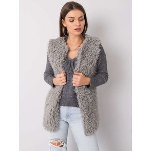 Gray faux fur vest vyobraziť