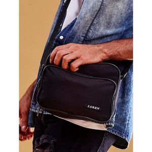 Men´s black cloth bag with pockets vyobraziť