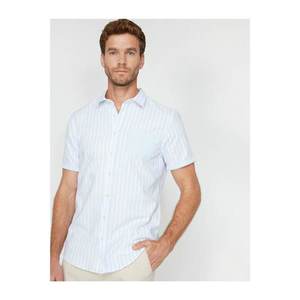 Koton Striped Single Pocket Casual Short Sleeve Slim Fit Shirt vyobraziť