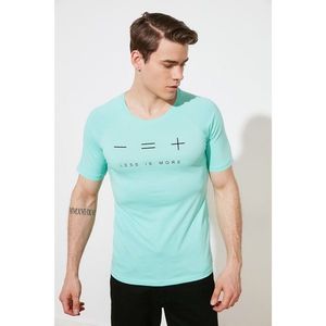 Trendyol Mint Men's Printed T-Shirt vyobraziť