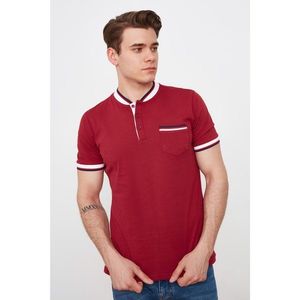 Trendyol Red Men's Slim Fit Judge Collar Short Sleeve T-Shirt with Pocket vyobraziť